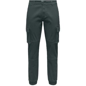 ONLY & SONS - Cargobroek - Groen - Jersey - Zachte Stof