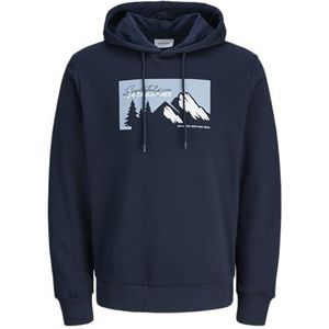 Jack & Jones - Hoodie - Marineblauw - Katoen - Met Kap