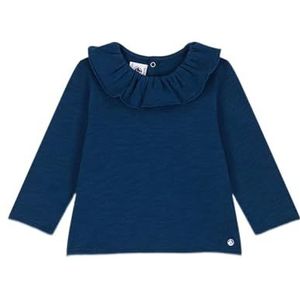 Petit Bateau A08DB blouse met lange mouwen, incognito blauw, 12 maanden voor baby's, blauw incognito, 12 Maanden