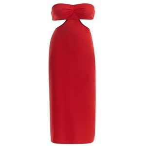 nolie Dames midi-jurk met cut-outs 19227026-NO01, rood, XL, Midi-jurk met cut-outs, XL
