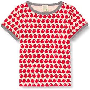 loud + proud Uniseks kinder-vogelprint, GOTS-gecertificeerd T-shirt, tomaat, 110/116 cm