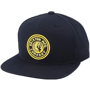 Brixton Unisex Rival Mp Snapback Baseball Cap, zwart/goud, Eén maat
