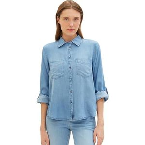 TOM TAILOR Damesblouse, 10113 - Clean Mid Stone Blue Denim, 46