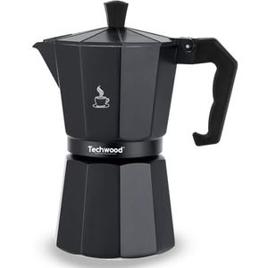 Techwood Moka koffiezetapparaat van aluminium – 9 kopjes voor een rijke en volle koffie, compatibel met alle warmtebronnen