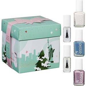 essie Kerstcadeau in schattige geschenkdoos 2024 – 3 gekleurde nagellak, nagelverharder en nagelriemverzorgingsolie