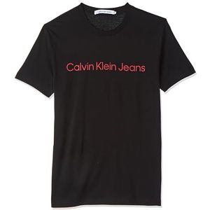 Calvin Klein Jeans S/S T-shirts voor heren, Ck Zwart/Salsa, XXS
