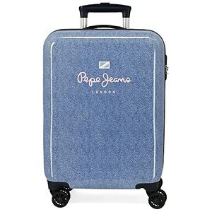 Pepe Jeans Lena cabinekoffer, blauw, 38 x 55 x 20 cm, stijve ABS-combinatiesluiting, 34 l, 2 kg, 4 wielen, handbagage, Blauw, Eén maat, cabinekoffer