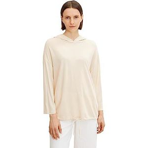 TOM TAILOR Dames Hoodie in materiaalmix 1032719, 28130 - Soft Buttercream, S