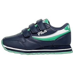 FILA Unisex Orbit Velcro Kids Sneakers voor kinderen, Fila Navy Deep Mint, 34 EU