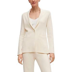 Comma - Damesblazer - Wit - Smalle Pasvorm - Knoopsluiting - Steekzak