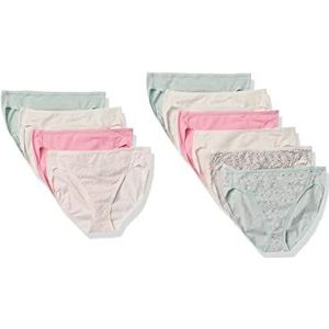 Amazon Essentials Women's Katoenen hoge onderbroek met pijpen (verkrijgbaar in grote maten), Pack of 10, Bloemig/Deftig bloemenpatroon/Veelkleurig, 44