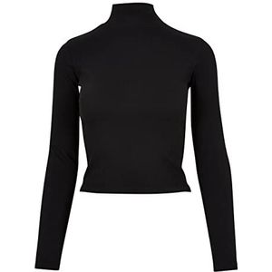 Urban Classics, Damen, T-Shirt, Ladies Rib Back Cut Out Longsleeve, Black, XXL