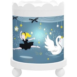 Trousselier - Ballerina - Nachtlampje - Magische Carrousel - Ideaal geboortegeschenk - Kleur hout wit - geanimeerde afbeeldingen - rustgevend licht - 12V 10W gloeilamp inbegrepen - EU-stekker