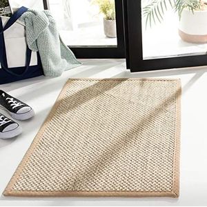 SAFAVIEH Natuurvezeltapijt voor woonkamer, eetkamer, slaapkamer - natuurlijke vezelcollectie, korte pool, natuurlijk, 76 x 122 cm