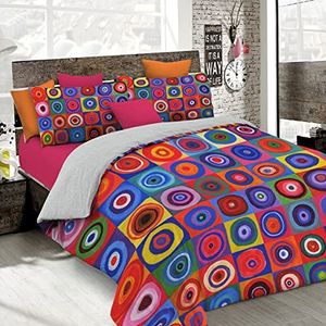 Sogni D'autore Italian Bed Linen dekbedovertrek, dubbel, 100% katoen, multicolor SD64, dubbel