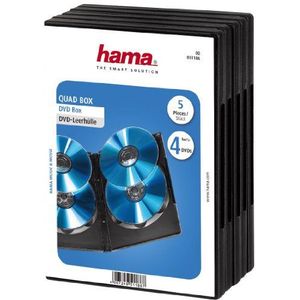 Hama Dvd Quad Box - 4 DVD's per hoes / 5 stuks / Zwart