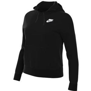 Nike DQ5793-010 W NSW Club FLC Std PO HDY shirt met lange mouwen dames zwart/wit maat XL-T