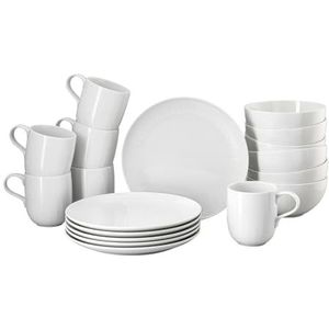 Rosenthal Joyn White Set 18-dlg. Bekerset, aardewerk, servies, eetservies, koffieservies, ontbijtbord, beker, kommen, soepen, muesli, wit