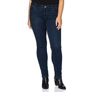 Morgan Slim Fit jeans, standaardmaat, met zakken, casual broek, dames, Donkerblauw, 24W x 34L