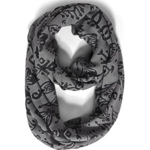 CECIL Dames B572438 Loop sjaal met print, zwart, A, zwart, A
