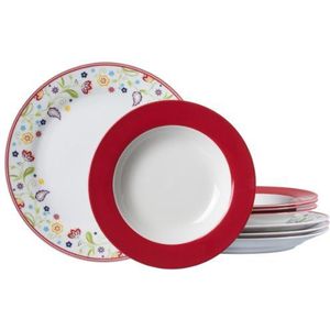 Ritzenhoff & Breker Doppio Shanti tafelservetten, 8 stuks, porseleinen servies, rood