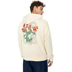 Trendyol Heren capuchon effen oversized sweatshirt, Beige, S