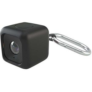 Polaroid Schokbestendige hoes met aanhanger, zwart voor Polaroid CUBE HD Action Lifestyle Camera, bevat 90 cm sleutelband en metalen haken