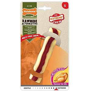 Nylabone Extreme Tough Dog Chew Toy Rawhide alternatief, zonder knoeien, kippensmaak, klein, voor honden tot 11 kg