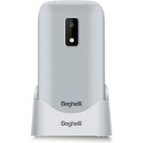 Beghelli - Seniorentelefoon SLV30 Plus, gsm-schaal met SOS-knop en snelle oproep, mobiele telefoon met grote toetsen, hoog volume, display 2,8 inch, zaklamp, radio, camera - Kleur: wit