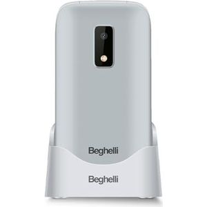 Beghelli - Seniorentelefoon SLV30 Plus, gsm-schaal met SOS-knop en snelle oproep, mobiele telefoon met grote toetsen, hoog volume, display 2,8 inch, zaklamp, radio, camera - Kleur: wit