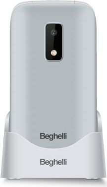 Beghelli - Seniorentelefoon SLV30 Plus, gsm-schaal met SOS-knop en snelle oproep, mobiele telefoon met grote toetsen, hoog volume, display 2,8 inch, zaklamp, radio, camera - Kleur: wit