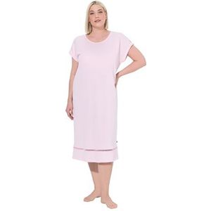 Ulla Popken Dames Nightgown, Crochet Tape Nachthemden, Baby Pink, 42/44, babyroze, 42-44