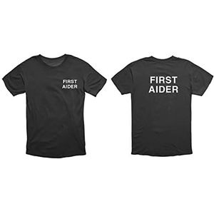 V Safety First Aider T-shirt - Zwart - Groot