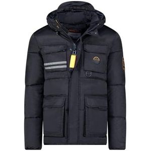 Geographical Norway Dolbary Heren Parka, lang, warm, herfst, winter, waterdicht, waterafstotend, bontjas, outdoor, winddichte jas, heren (marineblauw, XL), Marineblauw, XL