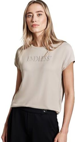 Street One - Dames Shirt - Beige - Met Glitterdetails