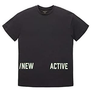 TOM TAILOR T-shirt voor jongens en kinderen met opschrift, 29476 - Coal Grey, 164 cm