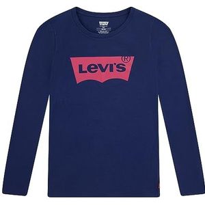 Levi's - LS BATWING TEE - Shirt - Medieval Blue - Met Logo Print voor Meisjes