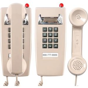 Klassieke Wandtelefoon - Beige - 2554 - Wandgemonteerde Telefoon - Met Voicemail-indicator