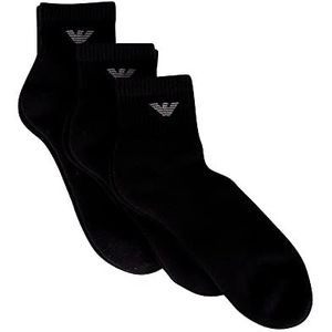 Emporio Armani 3 paar korte sokken voor heren, zwart., Eén maat