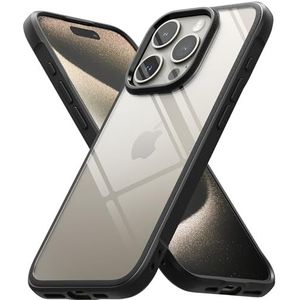 Ringke Fusion Bold Compatibel met iPhone 15 Pro Case, Stevige Grip Minimale Vergeling Helder Harde Achterkant Schokbestendige Bumper cover - Black