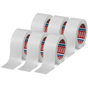 tesa 04313-00004-00 tesapack 4313 papierverpakkingstape in 6-pack plakband voor het verpakken van pakketten en kartonnen wit-6 rollen van 50 m x 50 mm, 6 x 50