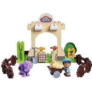 Big-Bloxx Dino Ranch Farm Speelgoedbouwstenen (40 delen) voor Cassidy Ranch met speelfiguur Miguel en Dino figuur, tango, speelstenen voor kinderen van 18 maanden tot 5 jaar