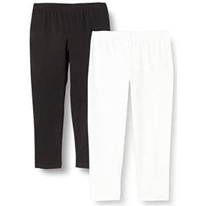 Berydale Dames Capri-leggings, Zwart/wit, set van 2, XXL