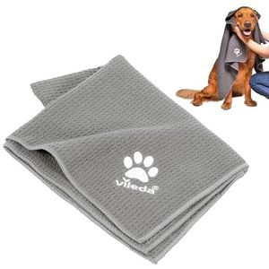 Vileda Pet Pro XL, microvezel handdoek met wafelstructuur, super schoon en zacht, zacht gevoel, absorbeert en droogt snel, reinigt en droogt snel honden- en kattenhaar.