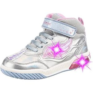 Geox J Inek Girl A Sneakers voor meisjes, Silver Sky., 34 EU