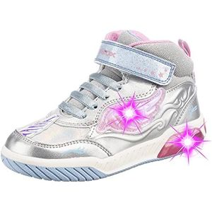 Geox J Inek Girl Sneakers, Silver Sky, 25 EU, Silver Sky., 25 EU