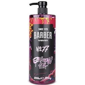 BARBER MARMARA Scheergel voor heren, nr. 77, transparante scheergel voor heren, 1000 ml, Shaving Gel Men - nauwkeurige scheerbeurt van de baardcontouren - schuimt niet - koelt de huid