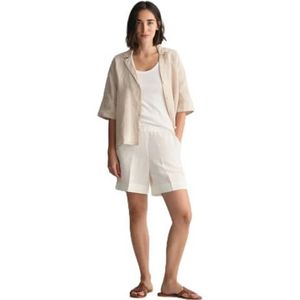 REL Linen Blend Pull On Shorts, Eggshell., 32