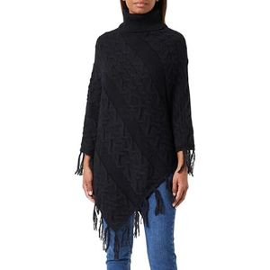 Vila Vichinti New Rollneck Knit Poncho/SU, zwart, One Size