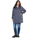 Ulla Popken - Gebreid Vest - Saffier - Lange Mouw - Capuchon